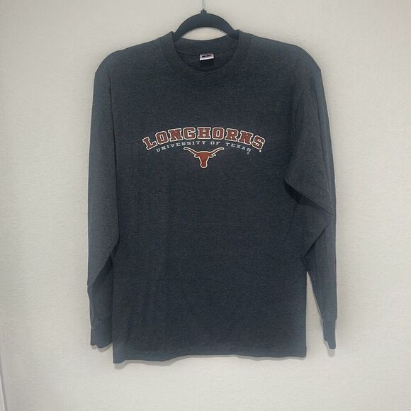 Vintage 2000's Russell Athletic Mens‎ Gray Longhorns Long Sleeve Tee Size Small - Picture 1 of 6